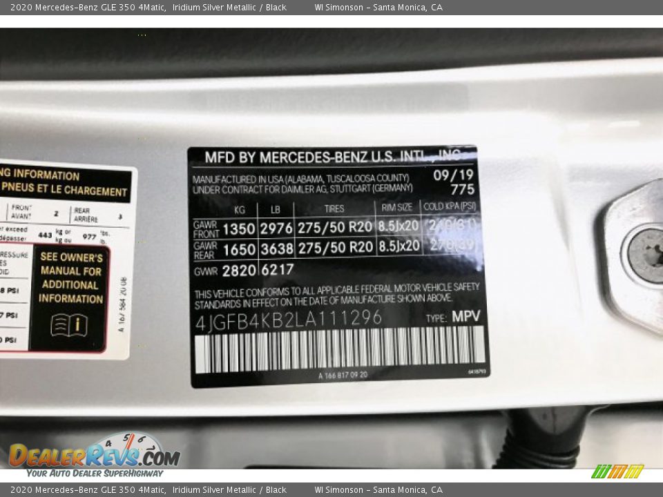 2020 Mercedes-Benz GLE 350 4Matic Iridium Silver Metallic / Black Photo #11