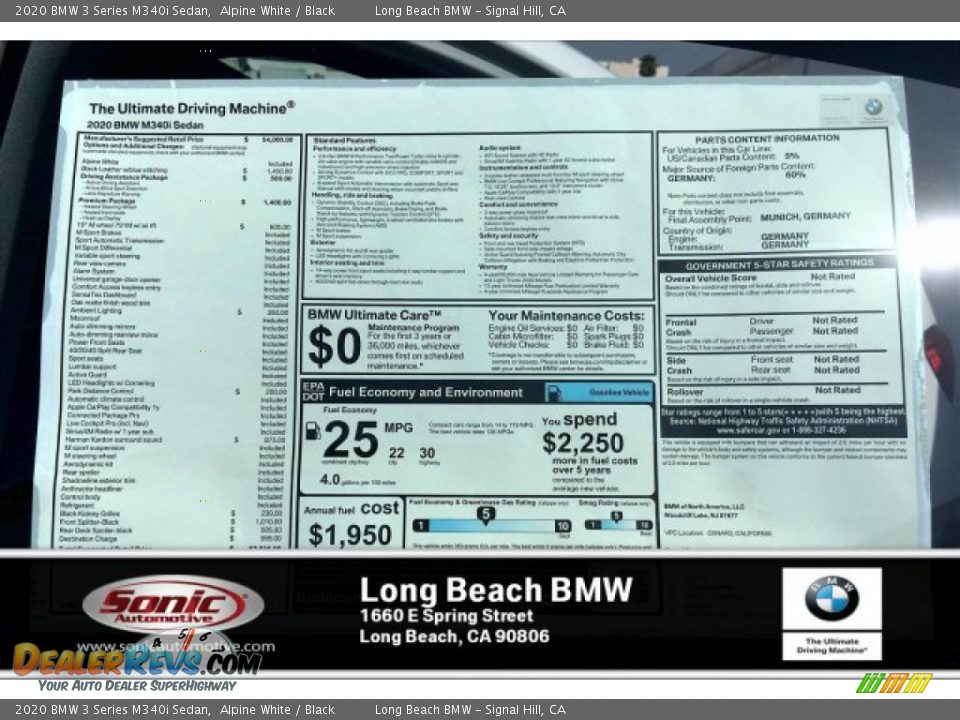 2020 BMW 3 Series M340i Sedan Alpine White / Black Photo #10