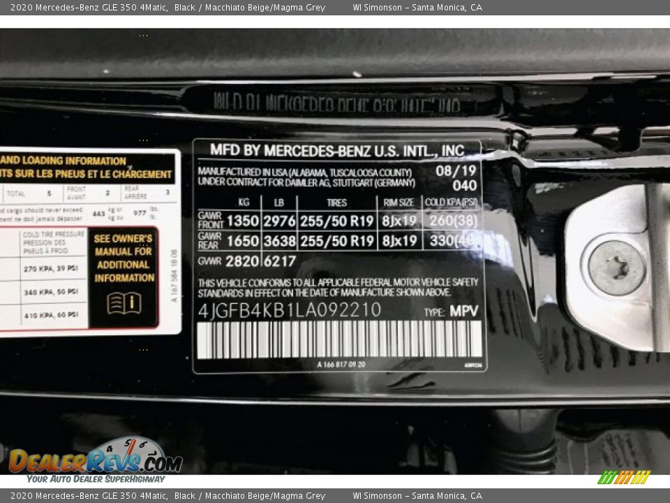 2020 Mercedes-Benz GLE 350 4Matic Black / Macchiato Beige/Magma Grey Photo #11