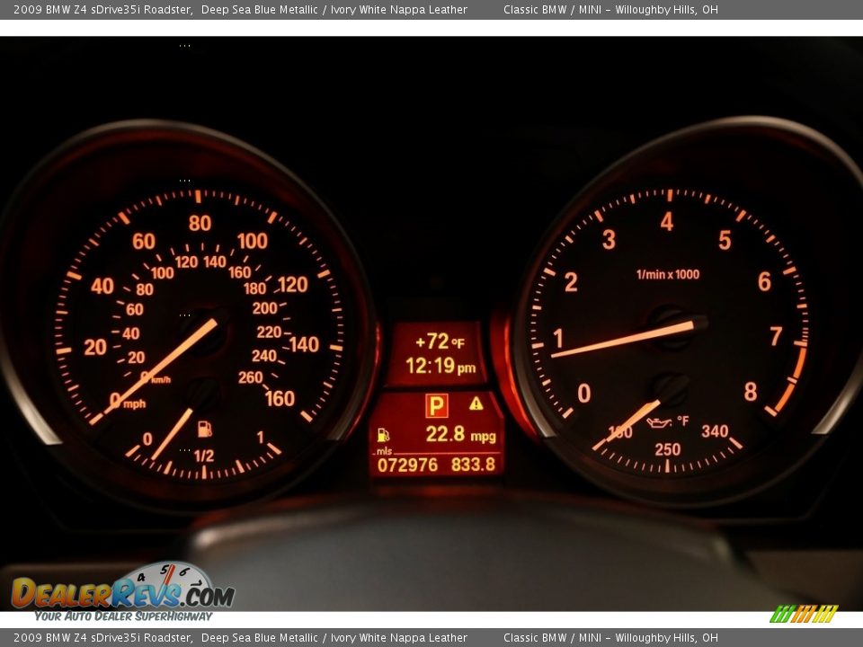 2009 BMW Z4 sDrive35i Roadster Deep Sea Blue Metallic / Ivory White Nappa Leather Photo #8