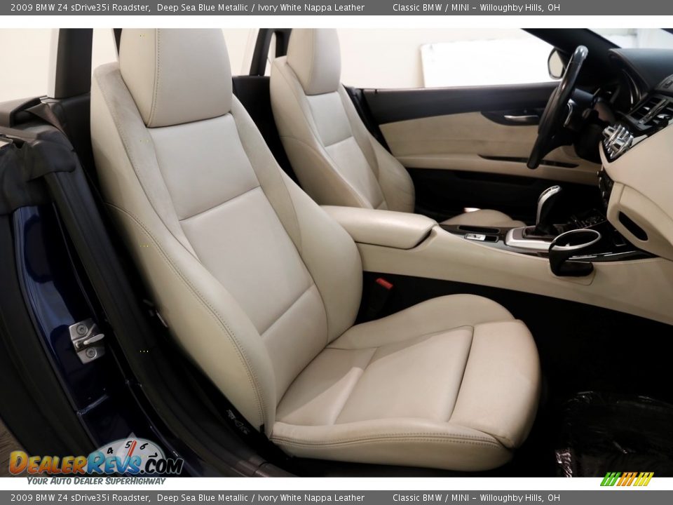 2009 BMW Z4 sDrive35i Roadster Deep Sea Blue Metallic / Ivory White Nappa Leather Photo #15