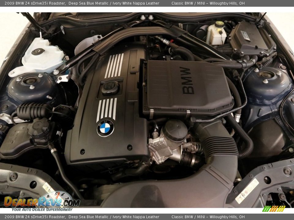 2009 BMW Z4 sDrive35i Roadster Deep Sea Blue Metallic / Ivory White Nappa Leather Photo #18