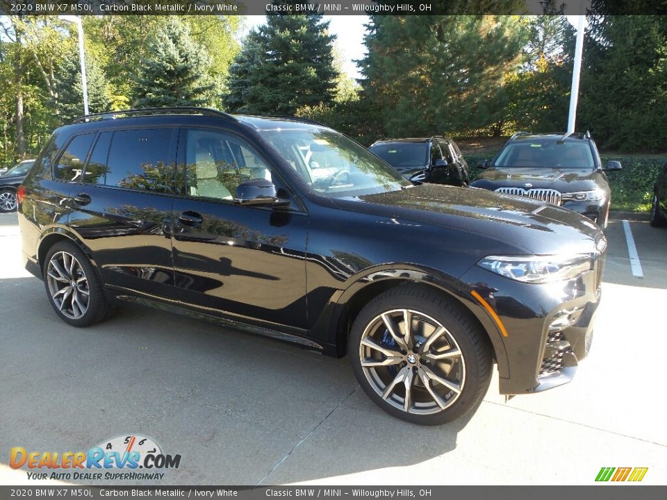 2020 BMW X7 M50i Carbon Black Metallic / Ivory White Photo #1