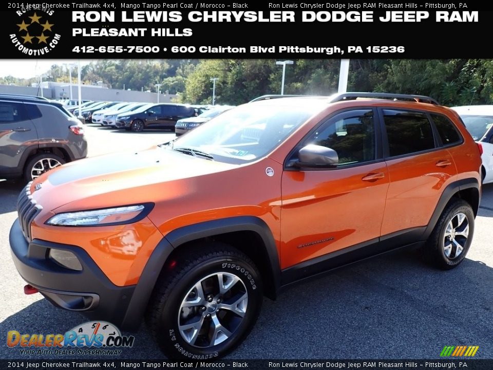 2014 Jeep Cherokee Trailhawk 4x4 Mango Tango Pearl Coat / Morocco - Black Photo #1