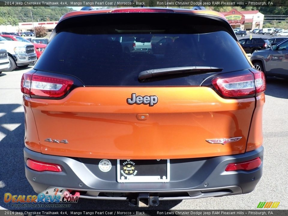 2014 Jeep Cherokee Trailhawk 4x4 Mango Tango Pearl Coat / Morocco - Black Photo #4
