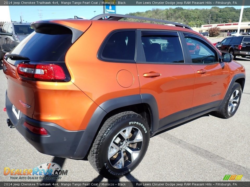 2014 Jeep Cherokee Trailhawk 4x4 Mango Tango Pearl Coat / Morocco - Black Photo #6