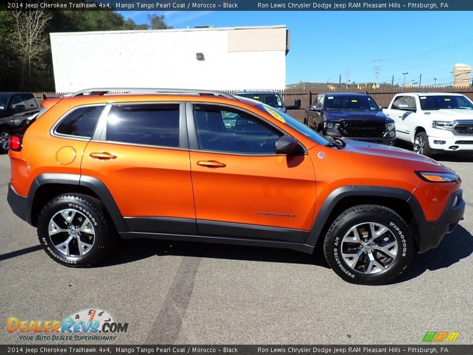 2014 Jeep Cherokee Trailhawk 4x4 Mango Tango Pearl Coat / Morocco - Black Photo #7