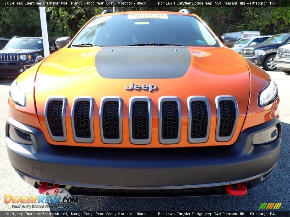 2014 Jeep Cherokee Trailhawk 4x4 Mango Tango Pearl Coat / Morocco - Black Photo #9