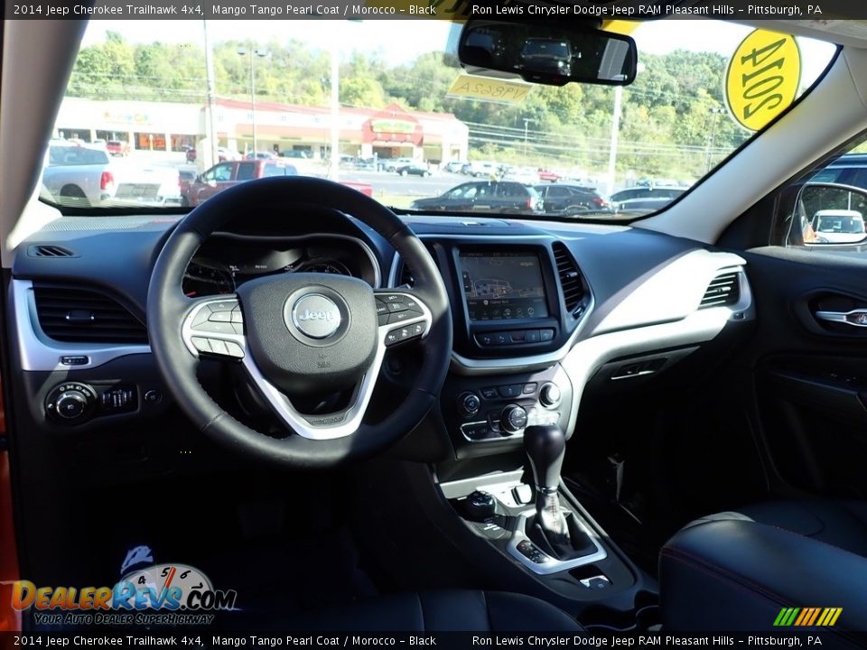 2014 Jeep Cherokee Trailhawk 4x4 Mango Tango Pearl Coat / Morocco - Black Photo #14