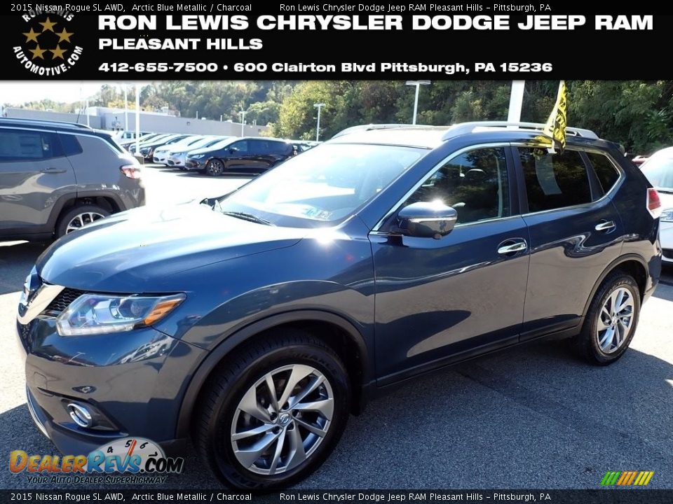 2015 Nissan Rogue SL AWD Arctic Blue Metallic / Charcoal Photo #1