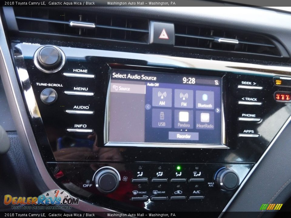 2018 Toyota Camry LE Galactic Aqua Mica / Black Photo #13