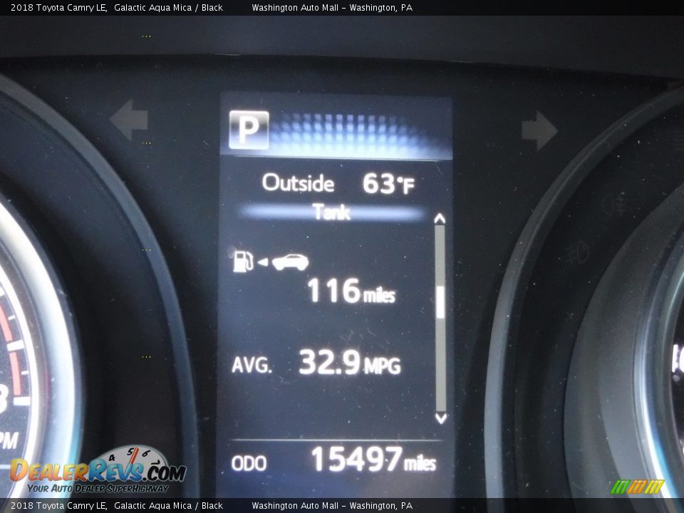 2018 Toyota Camry LE Galactic Aqua Mica / Black Photo #25