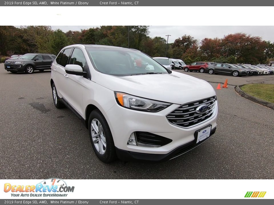 2019 Ford Edge SEL AWD White Platinum / Ebony Photo #1
