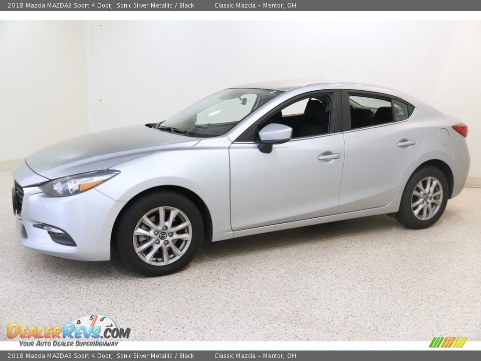 2018 Mazda MAZDA3 Sport 4 Door Sonic Silver Metallic / Black Photo #3