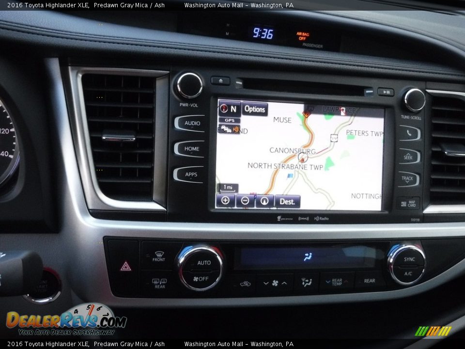 2016 Toyota Highlander XLE Predawn Gray Mica / Ash Photo #15