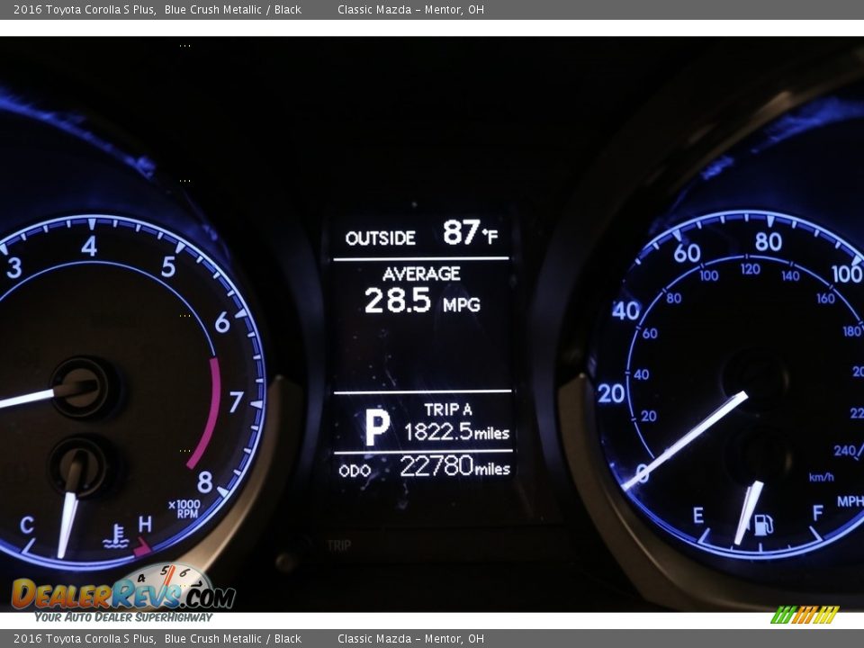 2016 Toyota Corolla S Plus Blue Crush Metallic / Black Photo #7