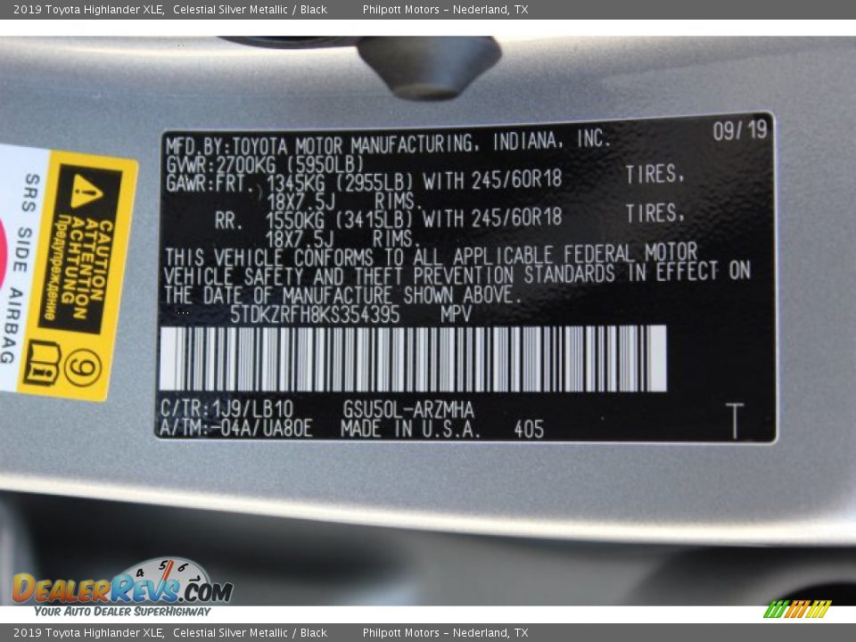 2019 Toyota Highlander XLE Celestial Silver Metallic / Black Photo #26