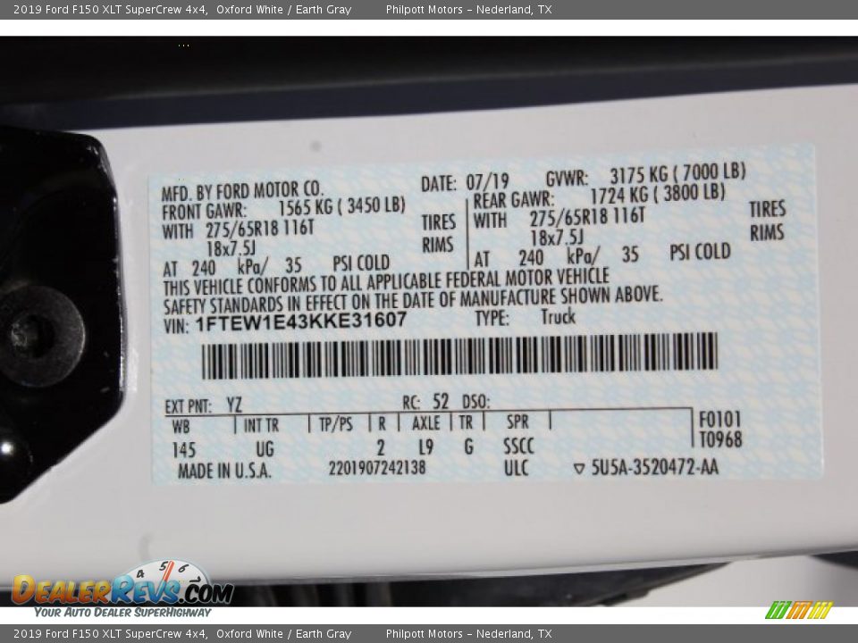 2019 Ford F150 XLT SuperCrew 4x4 Oxford White / Earth Gray Photo #25
