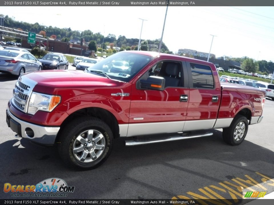 2013 Ford F150 XLT SuperCrew 4x4 Ruby Red Metallic / Steel Gray Photo #9