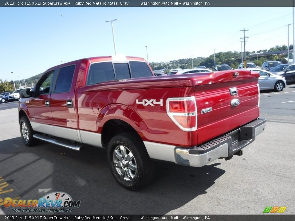 2013 Ford F150 XLT SuperCrew 4x4 Ruby Red Metallic / Steel Gray Photo #11