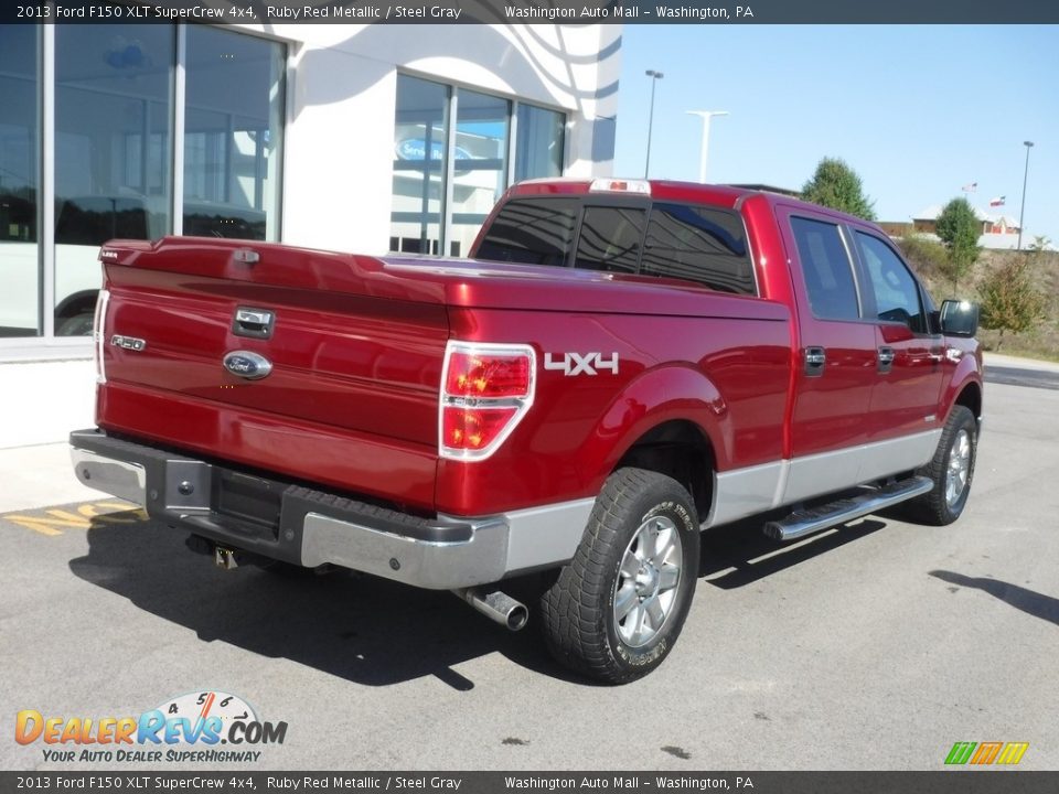 2013 Ford F150 XLT SuperCrew 4x4 Ruby Red Metallic / Steel Gray Photo #14