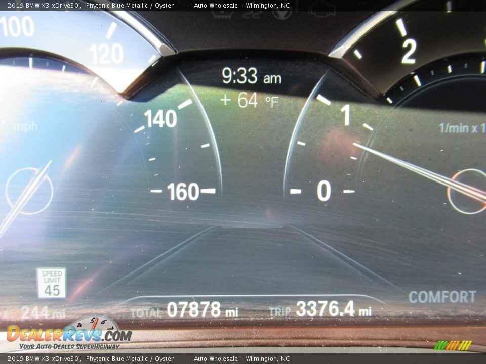 2019 BMW X3 xDrive30i Phytonic Blue Metallic / Oyster Photo #15