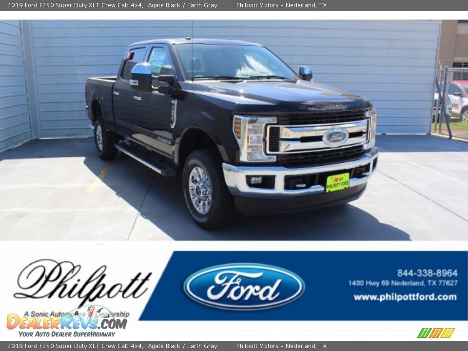 2019 Ford F250 Super Duty XLT Crew Cab 4x4 Agate Black / Earth Gray Photo #1