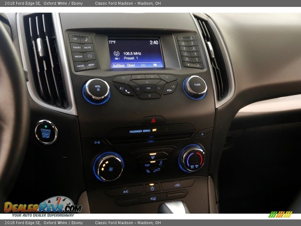 2018 Ford Edge SE Oxford White / Ebony Photo #9