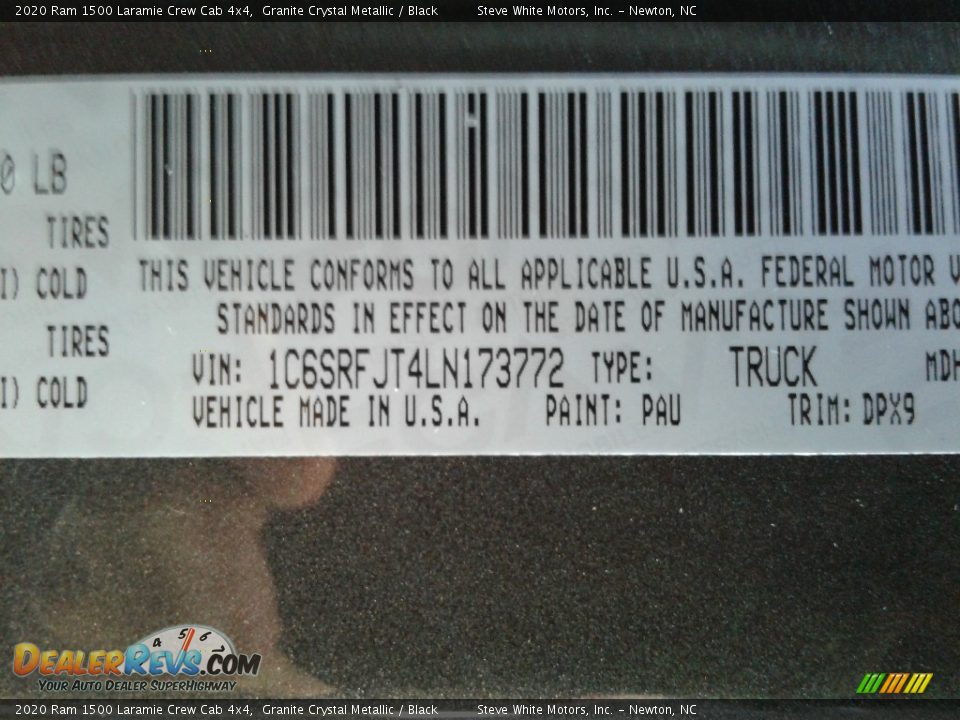 2020 Ram 1500 Laramie Crew Cab 4x4 Granite Crystal Metallic / Black Photo #35