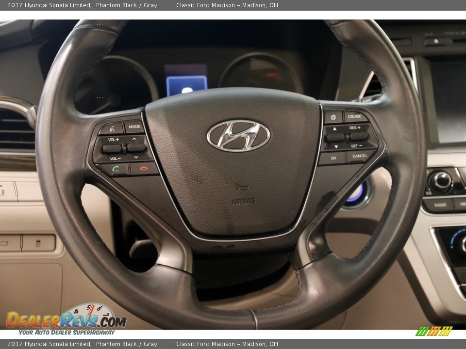 2017 Hyundai Sonata Limited Phantom Black / Gray Photo #7