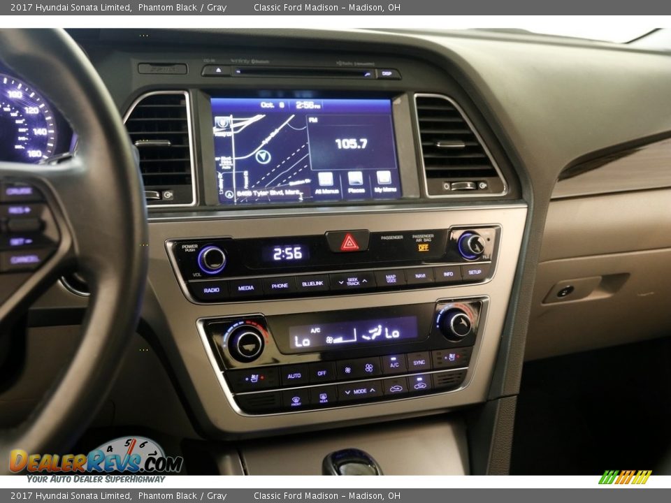 2017 Hyundai Sonata Limited Phantom Black / Gray Photo #9