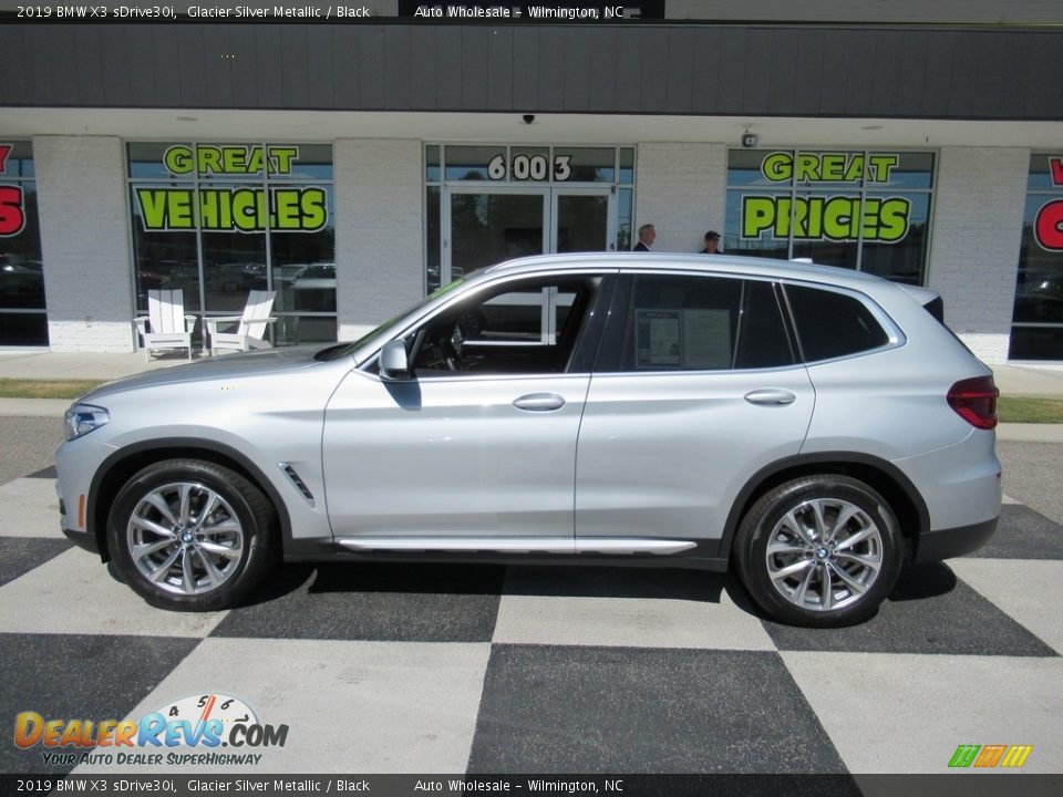 2019 BMW X3 sDrive30i Glacier Silver Metallic / Black Photo #1