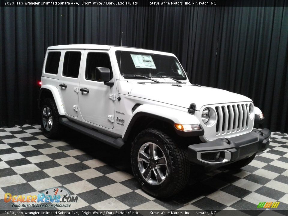 2020 Jeep Wrangler Unlimited Sahara 4x4 Bright White / Dark Saddle/Black Photo #4