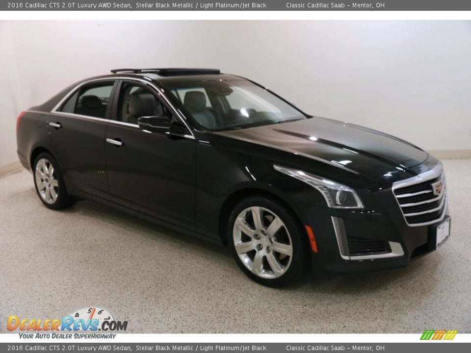 2016 Cadillac CTS 2.0T Luxury AWD Sedan Stellar Black Metallic / Light Platinum/Jet Black Photo #1
