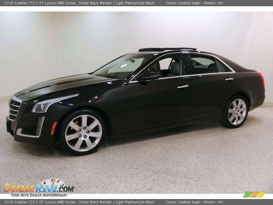 2016 Cadillac CTS 2.0T Luxury AWD Sedan Stellar Black Metallic / Light Platinum/Jet Black Photo #3