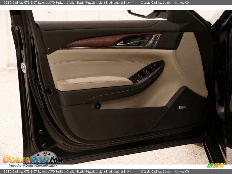2016 Cadillac CTS 2.0T Luxury AWD Sedan Stellar Black Metallic / Light Platinum/Jet Black Photo #4
