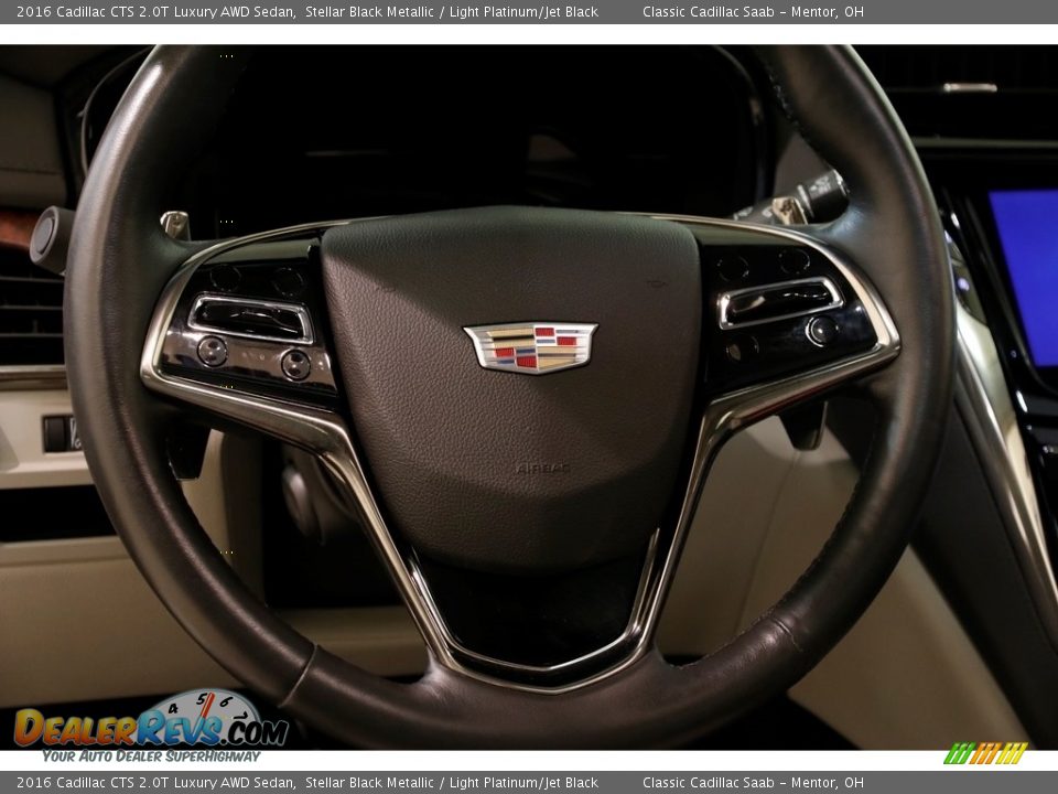 2016 Cadillac CTS 2.0T Luxury AWD Sedan Stellar Black Metallic / Light Platinum/Jet Black Photo #7