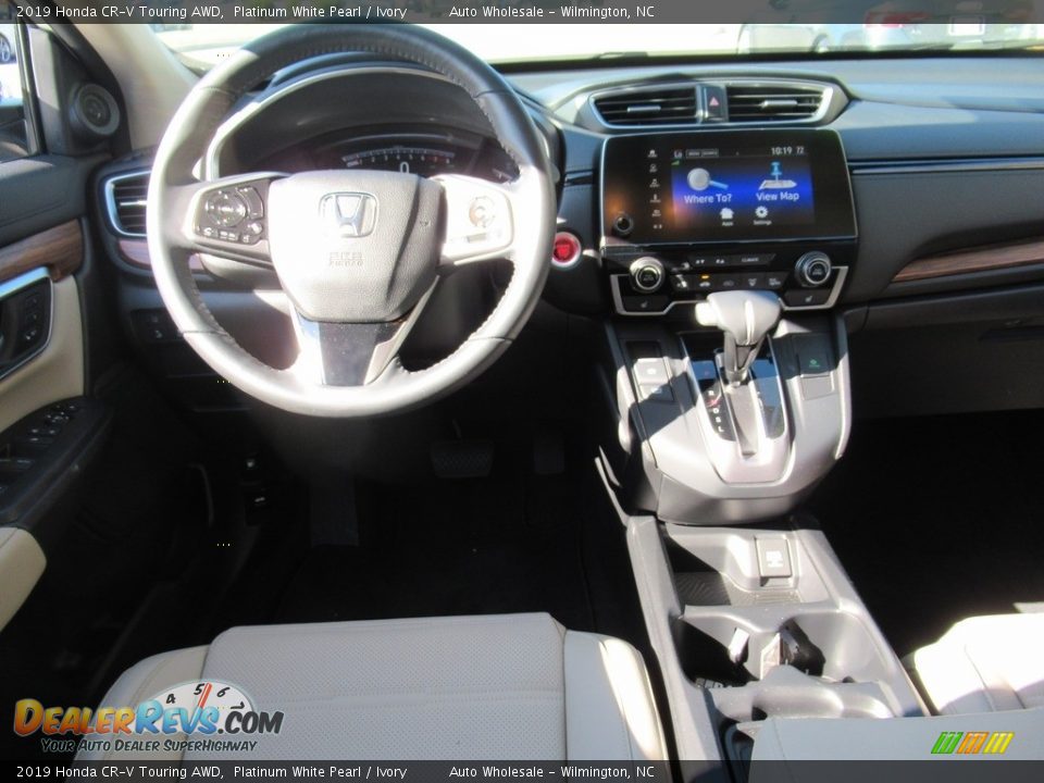2019 Honda CR-V Touring AWD Platinum White Pearl / Ivory Photo #14