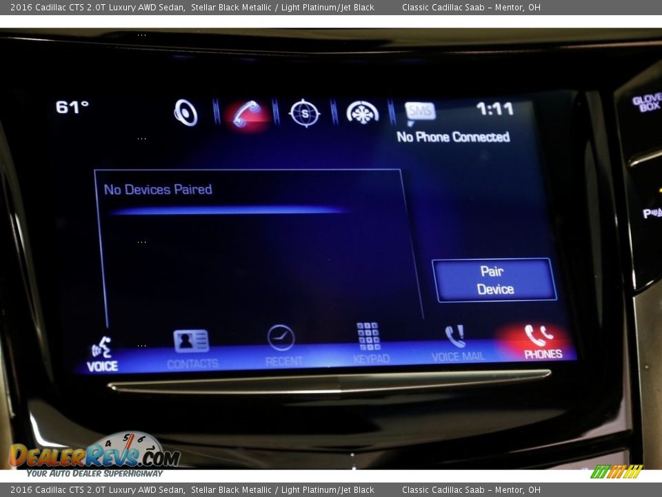 2016 Cadillac CTS 2.0T Luxury AWD Sedan Stellar Black Metallic / Light Platinum/Jet Black Photo #13