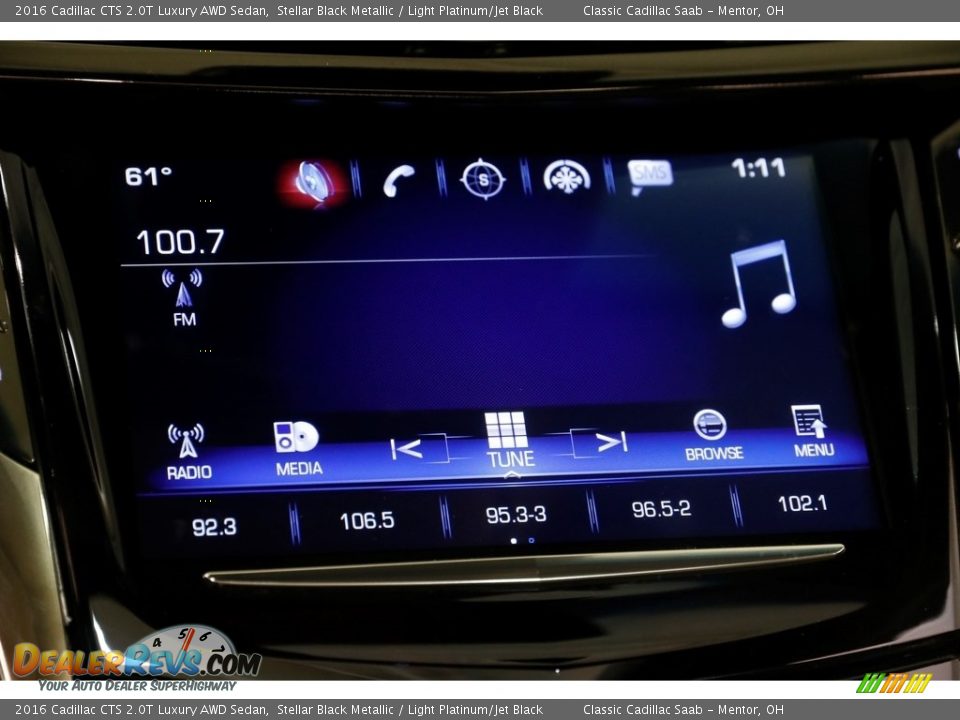 2016 Cadillac CTS 2.0T Luxury AWD Sedan Stellar Black Metallic / Light Platinum/Jet Black Photo #14