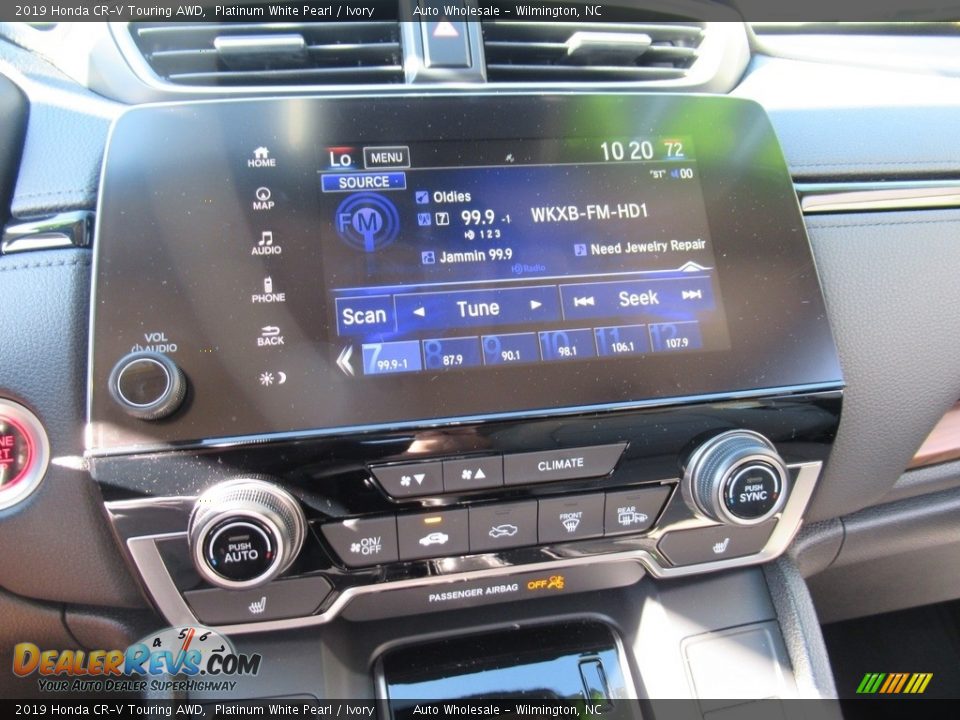 2019 Honda CR-V Touring AWD Platinum White Pearl / Ivory Photo #17