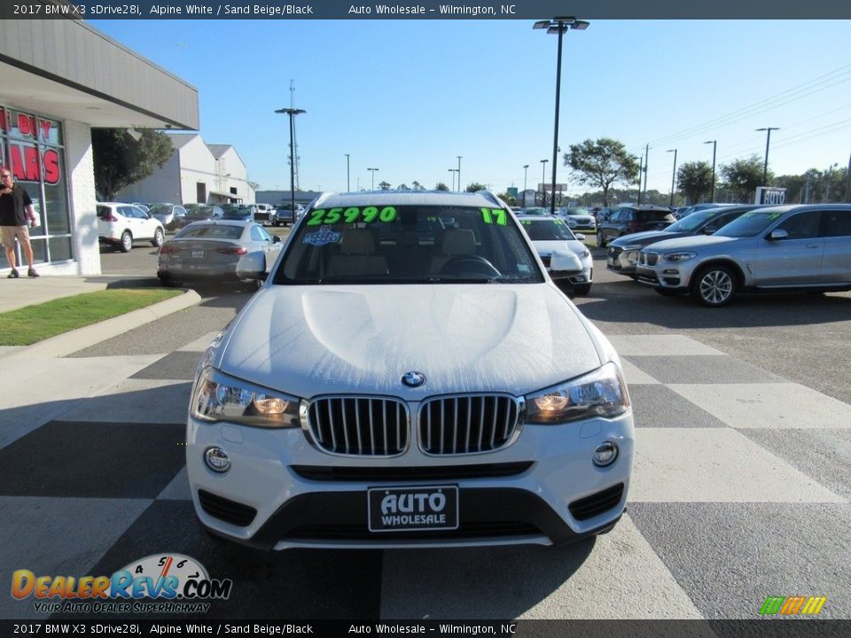 2017 BMW X3 sDrive28i Alpine White / Sand Beige/Black Photo #2