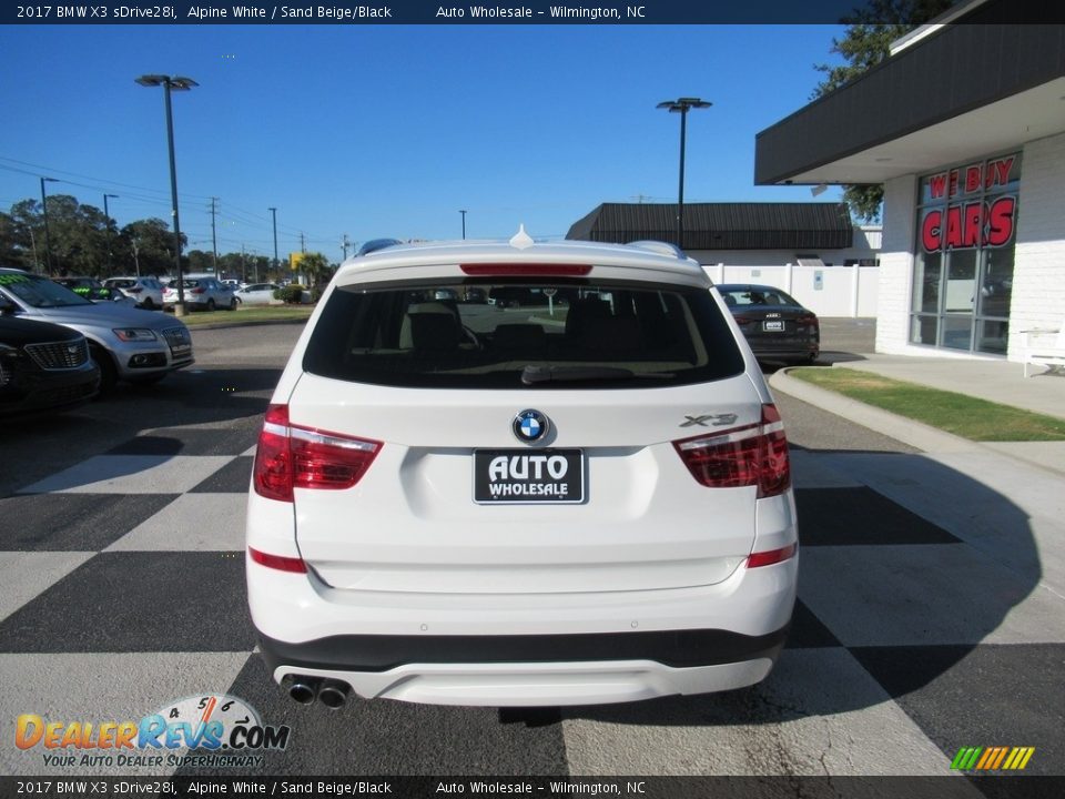 2017 BMW X3 sDrive28i Alpine White / Sand Beige/Black Photo #4