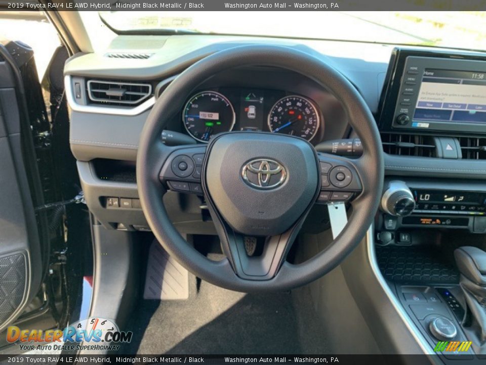 2019 Toyota RAV4 LE AWD Hybrid Midnight Black Metallic / Black Photo #7