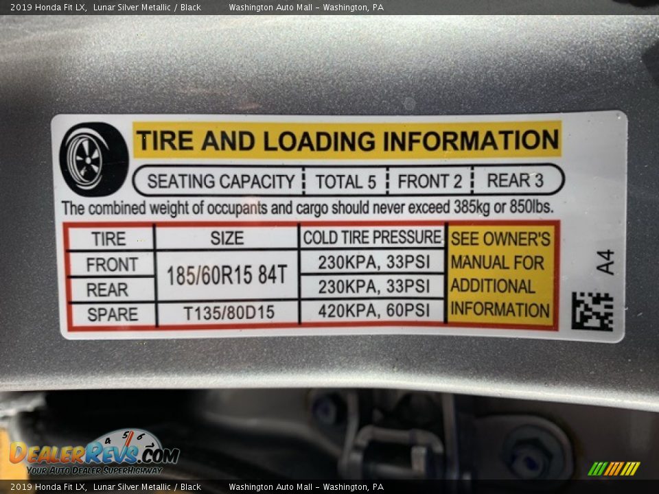 2019 Honda Fit LX Lunar Silver Metallic / Black Photo #8
