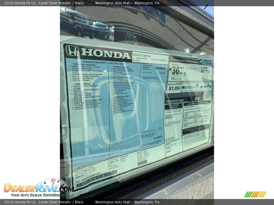 2019 Honda Fit LX Lunar Silver Metallic / Black Photo #15