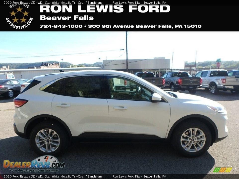 2020 Ford Escape SE 4WD Star White Metallic Tri-Coat / Sandstone Photo #1