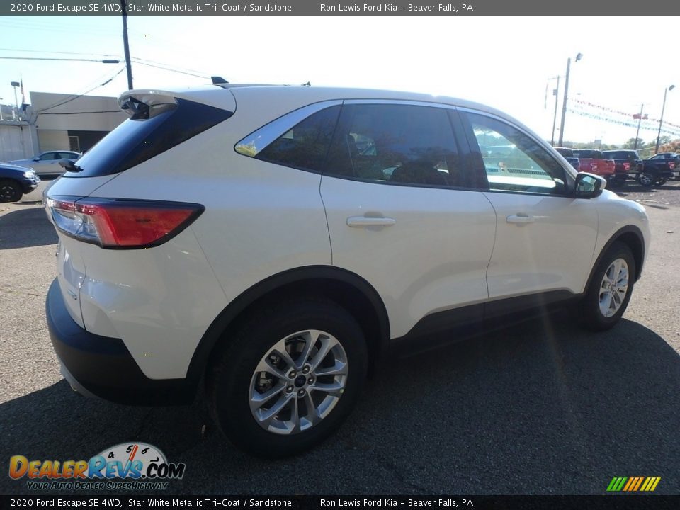 2020 Ford Escape SE 4WD Star White Metallic Tri-Coat / Sandstone Photo #2