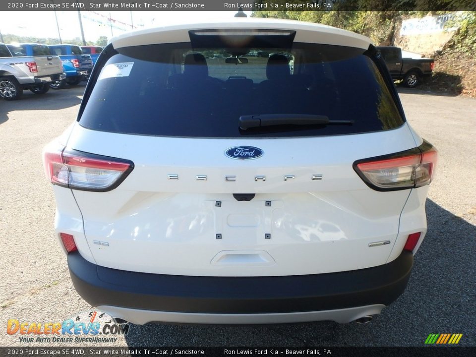 2020 Ford Escape SE 4WD Star White Metallic Tri-Coat / Sandstone Photo #3