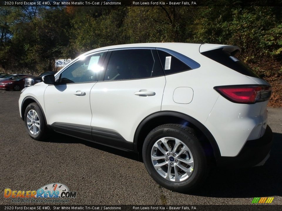 2020 Ford Escape SE 4WD Star White Metallic Tri-Coat / Sandstone Photo #5